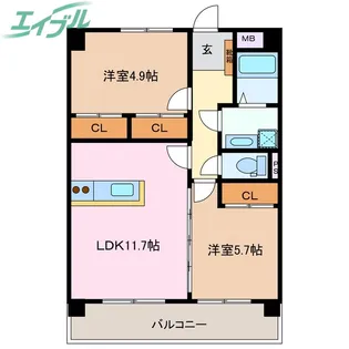 プリリアンスTAKEKOSHI A【2階】の間取り