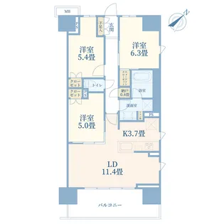 SHINTO CITY H棟【9階】の間取り