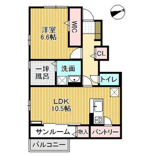 にゅうまごびれっじIII A棟【1階】の間取り