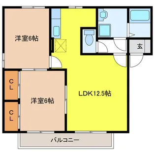 岐阜県岐阜市六条福寿町【アパート】の間取り