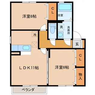 アルウェット【2階】の間取り