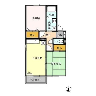 セジュール三日月 B棟【2階】の間取り