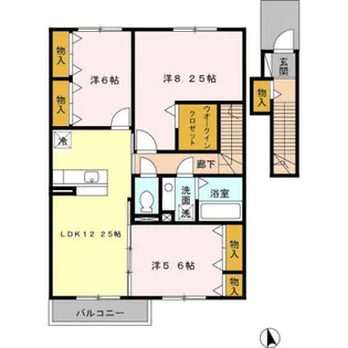 グランデ・ルガール B【2階】の間取り