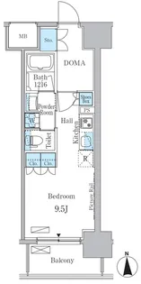 ヒヴィ・カーサ名駅西【8階】の間取り