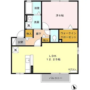 グランモア若草 A棟【1階】の間取り