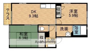 シサミタウンA【1階】の間取り