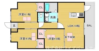 福岡県福津市花見が丘1【マンション】の間取り