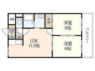 マルベリーヒルズ【6階】の間取り