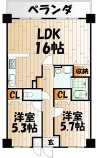 ルワージュ天神町【9階】の間取り