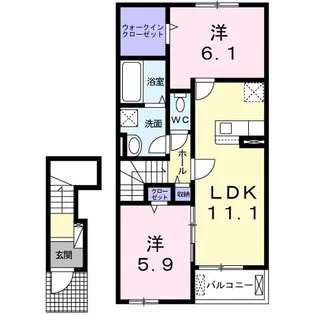 メゾンハピネスIII【2階】の間取り