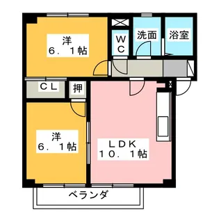 リビオン下沖D【2階】の間取り