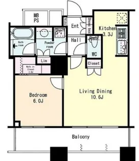 ザ・パークハウス西新宿タワー60【14階】の間取り