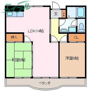 ユーレジデンスサンスター【5階】の間取り