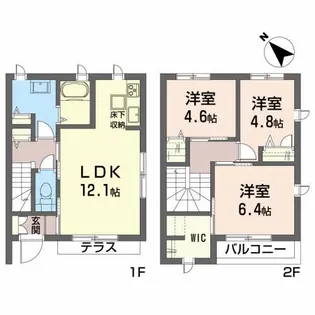 クオレール【1階】の間取り