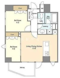 グランカーサ上野池之端【8階】の間取り