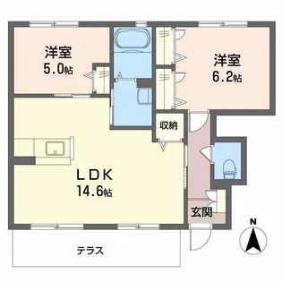 キングヴィアル【1階】の間取り