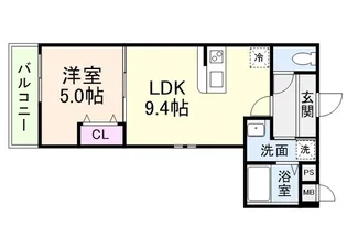 フジパレス住吉遠里小野V番館【1階】の間取り