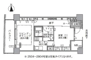 アクティ汐留【28階】の間取り