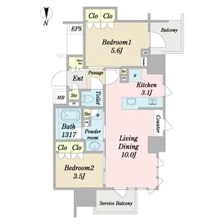 アルファグランデ日暮里【2階】の間取り