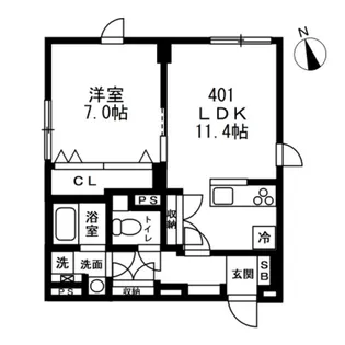 NOZOMIO祐天寺【4階】の間取り