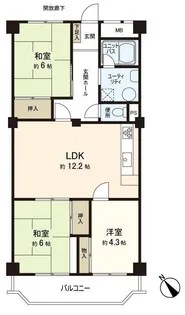 みゆきパークマンションB棟【5階】の間取り