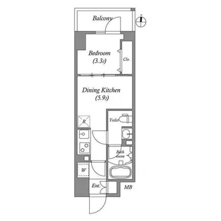 コスモグラシア両国レジデンス【6階】の間取り