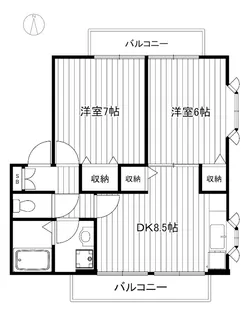サニーヒルB【1階】の間取り