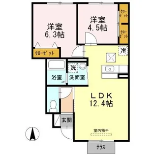 シャルムハウス大財【1階】の間取り