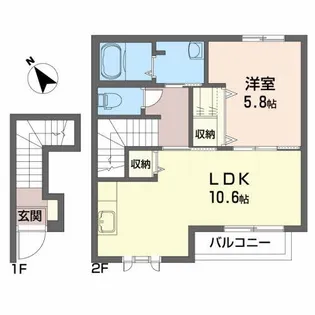 ハンプトンハウス【2階】の間取り