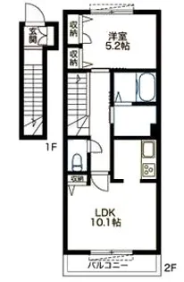 カサ・ボヌールI【2階】の間取り