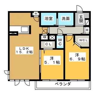 ニッケガーデンコート花水木 F【2階】の間取り