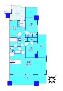ヨコハマオールパークス第四街区【10階】の間取り