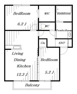 PARK HILLS MIYAKO【2階】の間取り