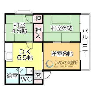 エステ-ト中園【1階】の間取り