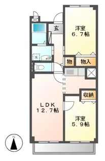 プラシード【2階】の間取り