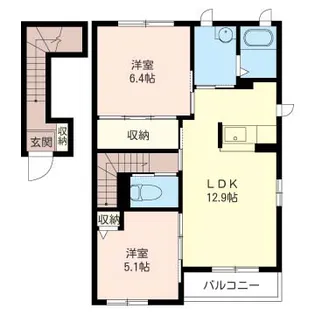 カーサTOYA A棟【2階】の間取り
