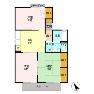 サンライズコーポ森 B【2階】の間取り