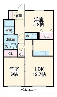 クレストハイム引山【2階】の間取り