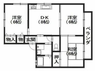 グランドール祇園B棟【2階】の間取り