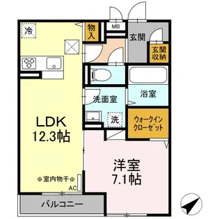Crest西鎌倉【1階】の間取り