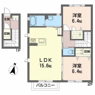 安齋ハイツIII【2階】の間取り