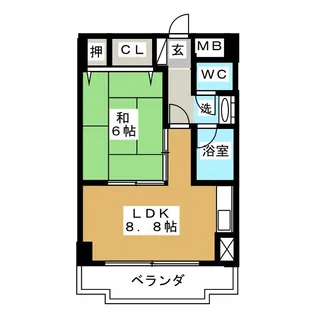 ハイム旭丘【2階】の間取り