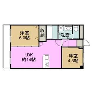 臼井ハイツ【4階】の間取り