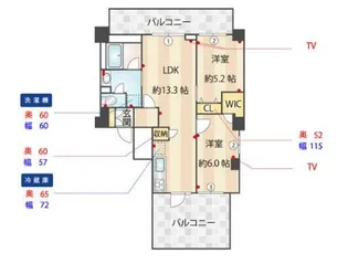ルクレ板橋【6階】の間取り