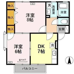 ハイカムールKM B棟【1階】の間取り