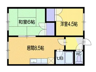 向陽ハイツI【2階】の間取り