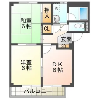 SUNSUNハイツ A【2階】の間取り