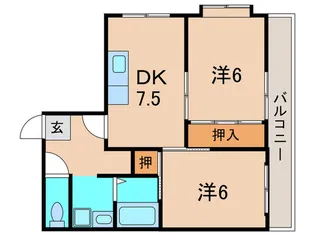 ウインステ-ジ大鹿【4階】の間取り