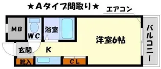 ドミトリーモリ関大前【2階】の間取り