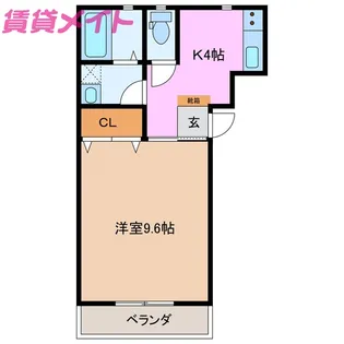 マンション亀山II【2階】の間取り